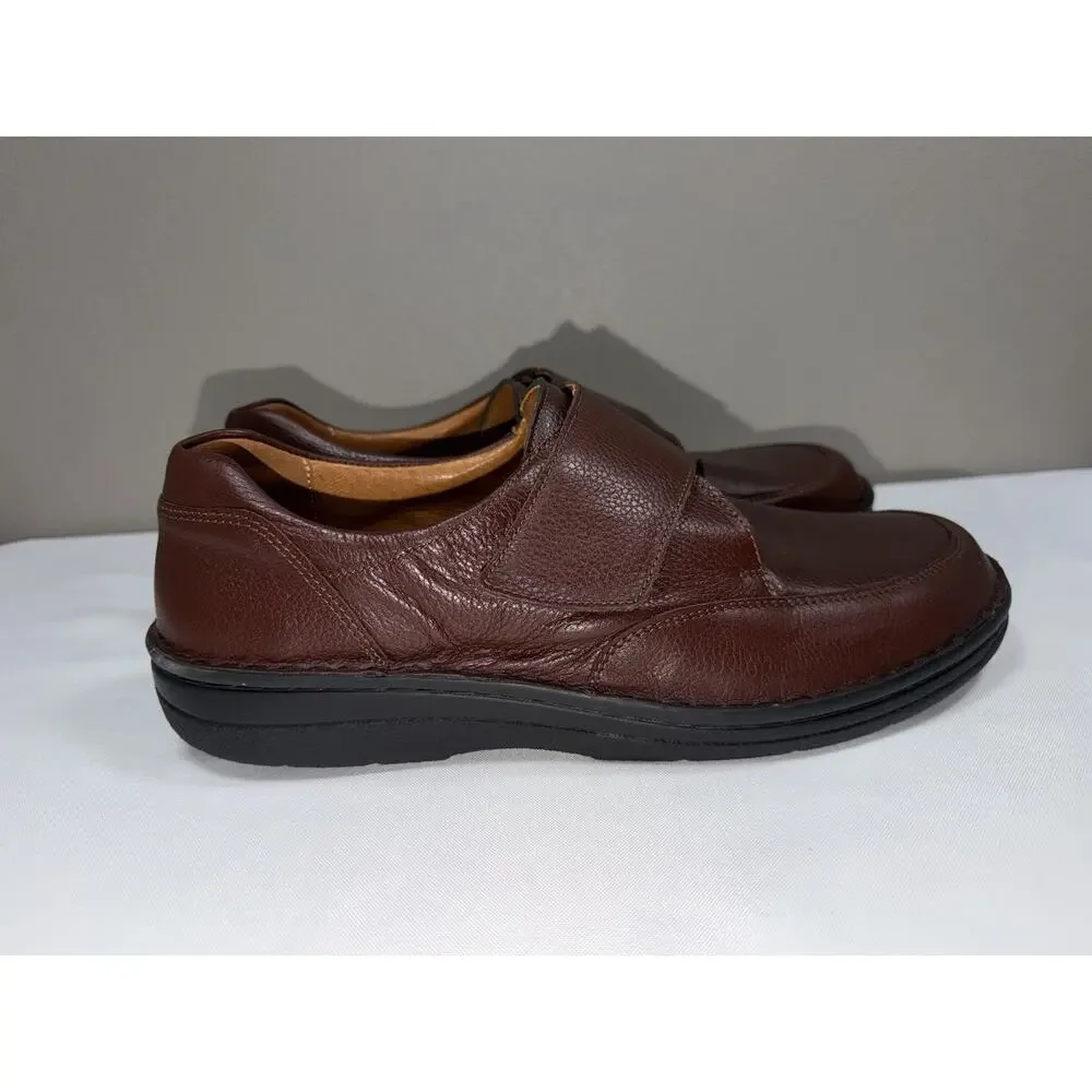 Berkemann Stretch Germany Markus Hook & Loop Brown Leather Men’s Shoes Sz UK 10